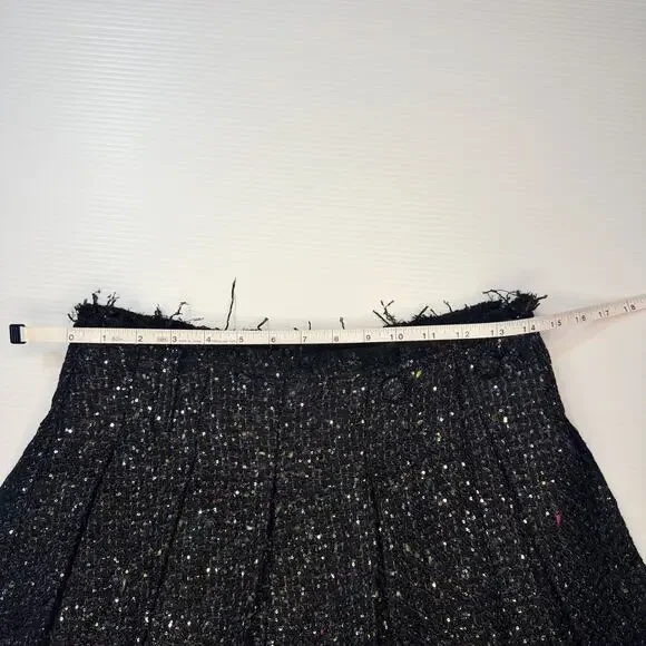 Aqua Wicked Tweed Asymmetric Pleated Skirt Women’s Medium Dark Academia Broadway - Picture 8 of 16